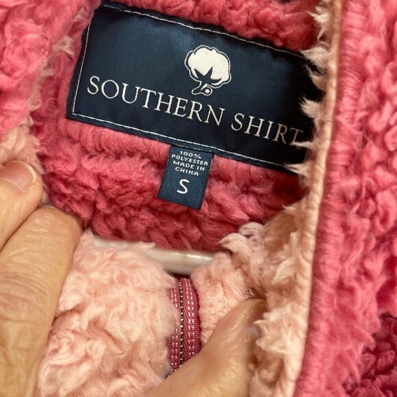 SOUTHERN SHIRT COMPANY HALF ZIP SHERPA IN DUSTY ROSE - Picture 4 of 5